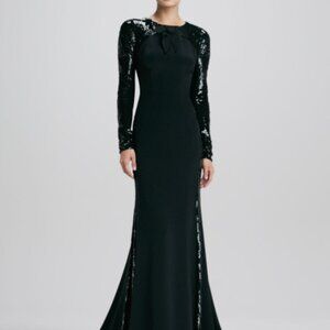 Carolina Herrera Black Sequin Evening Gown | Petite | Boutique Altered